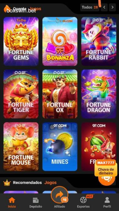 Aplicativo móvel BOXSWIN para iOS e Android